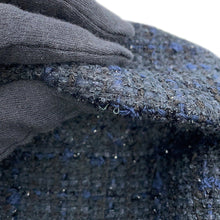 Load image into Gallery viewer, CHANEL Tweed Double-Breasted Coat Size 34 Black/NavyP64017 Cotton49% Polyamide31% Acryl20%