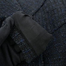 Load image into Gallery viewer, CHANEL Tweed Double-Breasted Coat Size 34 Black/NavyP64017 Cotton49% Polyamide31% Acryl20%