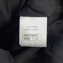 Load image into Gallery viewer, CHANEL Tweed Double-Breasted Coat Size 34 Black/NavyP64017 Cotton49% Polyamide31% Acryl20%