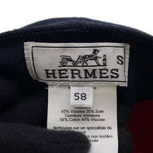 Load image into Gallery viewer, HERMES Cap Size 58 Navy Wool 100%