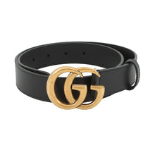 将图像加载到图库查看器中,GUCCI Double G Belt Size 70 Black414516 Leather