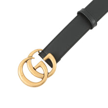 将图像加载到图库查看器中,GUCCI Double G Belt Size 70 Black414516 Leather