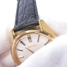 Load image into Gallery viewer, SEIKO King Seiko Hi-Beat W36mm Gold Plated Leather Silver Dial45ー7001