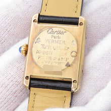 Load image into Gallery viewer, CARTIER Must tank Vermeille SM H28mm×W20mm Gold Plated Leather Ivory Dial5057001