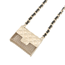 将图像加载到图库查看器中,CHANEL Matelasse bag motif necklace Champagne Gold/BlackAB6136 Gold Plated Leather