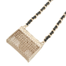 将图像加载到图库查看器中,CHANEL Matelasse bag motif necklace Champagne Gold/BlackAB6136 Gold Plated Leather