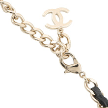 将图像加载到图库查看器中,CHANEL Matelasse bag motif necklace Champagne Gold/BlackAB6136 Gold Plated Leather