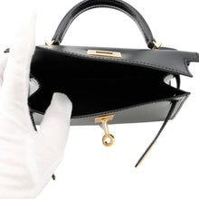 Load image into Gallery viewer, HERMES Mini Kelly 2 Black Box Calf Leather Size K AP 448 SN