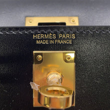 将图像加载到图库查看器中,HERMES Mini Kelly 2 Black Box Calf Leather Size K AP 448 SN