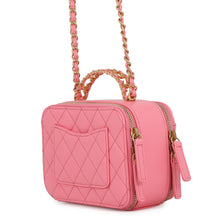 将图像加载到图库查看器中,CHANEL Matelasse Small Vanity Bag CoralPinkAS3221 Caviar Leather