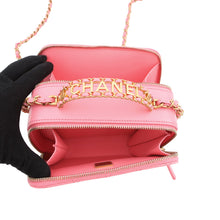 将图像加载到图库查看器中,CHANEL Matelasse Small Vanity Bag CoralPinkAS3221 Caviar Leather