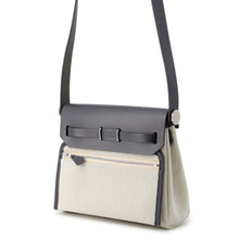 Load image into Gallery viewer, HERMES Herbag zip Ecru/Ardoise Toile Military Vache Hunter Leather Size Mini