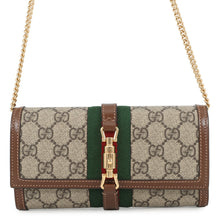 Load image into Gallery viewer, GUCCI Jackie 1961 Continental Chain Wallet Beige/Brown652681 GG Supreme/Leather