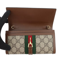 Load image into Gallery viewer, GUCCI Jackie 1961 Continental Chain Wallet Beige/Brown652681 GG Supreme/Leather