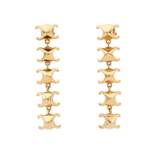 Load image into Gallery viewer, CELINE Triomphe Studded Long Earrings461FC6BRA.35OR Gold Plated