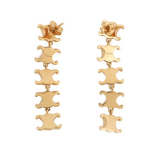 Load image into Gallery viewer, CELINE Triomphe Studded Long Earrings461FC6BRA.35OR Gold Plated