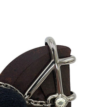 Load image into Gallery viewer, HERMES Cheval Brooch Brown Vulcanium Metal