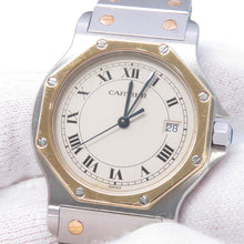 将图像加载到图库查看器中,CARTIER Santos Octagon LM W30mm Stainless Steel K18YG White DialW2001583