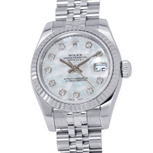 将图像加载到图库查看器中,ROLEX Datejust W26mm Stainless Steel K18WG White Shell Dial179174NG