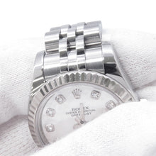 将图像加载到图库查看器中,ROLEX Datejust W26mm Stainless Steel K18WG White Shell Dial179174NG
