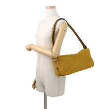 将图像加载到图库查看器中,GUCCI Half Horsebit Medium Shoulder Bag Mustard Yellow860787 GG Suede Leather