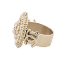 Load image into Gallery viewer, CHANEL Camellia CC Logo Ring Size Approximately 8th Metal