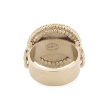 Load image into Gallery viewer, CHANEL Camellia CC Logo Ring Size Approximately 8th Metal