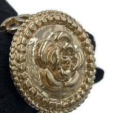 Load image into Gallery viewer, CHANEL Camellia CC Logo Ring Size Approximately 8th Metal