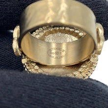 Load image into Gallery viewer, CHANEL Camellia CC Logo Ring Size Approximately 8th Metal