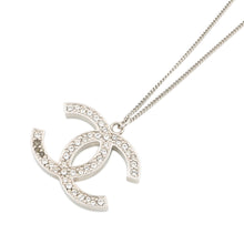 Load image into Gallery viewer, CHANEL CC Logo Pendant Top Necklace Metal Rhinestone