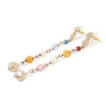 Load image into Gallery viewer, CHANEL CC Logo Swing EarringsAB3108 Metal Rhinestone Faux Pearl Color Stone