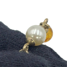 Load image into Gallery viewer, CHANEL CC Logo Swing EarringsAB3108 Metal Rhinestone Faux Pearl Color Stone