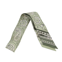 Load image into Gallery viewer, HERMES Twilly Festival des Amazones Bandana - The Amazon Festival and Bandana Pistachio / White / BlackH064217S 07 Silk100%