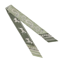 Load image into Gallery viewer, HERMES Twilly Festival des Amazones Bandana - The Amazon Festival and Bandana Pistachio / White / BlackH064217S 07 Silk100%