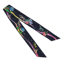 将图像加载到图库查看器中,HERMES Twilly Space Derby Marine/Rose/Multicolor Silk100%