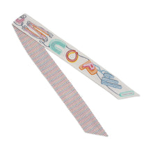 将图像加载到图库查看器中,HERMES Twilly Chevaloscope Neon Pointier Embroidery Spring/Summer 2023 Blanc/Rose/Vert Silk100%