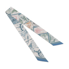 将图像加载到图库查看器中,HERMES Twilly Fauve's Stamp Enthusiasts Autumn/Winter 2025 Blue Moyen / White / Pink Silk100%