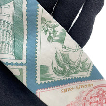 将图像加载到图库查看器中,HERMES Twilly Fauve's Stamp Enthusiasts Autumn/Winter 2025 Blue Moyen / White / Pink Silk100%