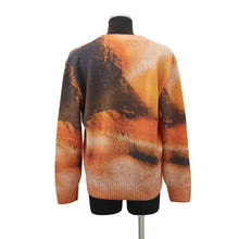 将图像加载到图库查看器中,HERMES Cardigan Reflet Equestre Size L Orange Alpaca31% Wool 27% Cashmere21% Silk21%