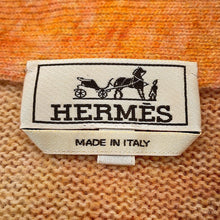 将图像加载到图库查看器中,HERMES Cardigan Reflet Equestre Size L Orange Alpaca31% Wool 27% Cashmere21% Silk21%