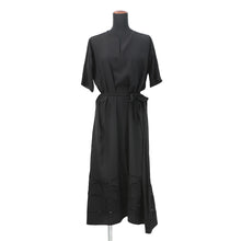 Load image into Gallery viewer, HERMES Embroidery Long Dress Size 34 Black Silk100%