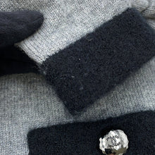 Load image into Gallery viewer, CHANEL COCO Button cardigan Size 36 Gray/BlackP71355 K10217 NE807 Cashmere100% Rhinestone