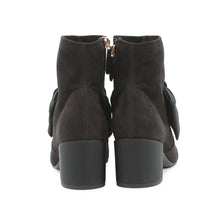 Load image into Gallery viewer, CHANEL Camellia short boots BlackG45310 suede Size 37C