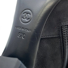 将图像加载到图库查看器中,CHANEL Camellia short boots BlackG45310 suede Size 37C