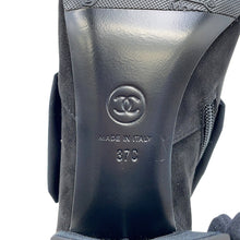 Load image into Gallery viewer, CHANEL Camellia short boots BlackG45310 suede Size 37C
