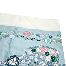 Load image into Gallery viewer, HERMES Carre Brides de Gala en fleurs Size 90 White/Blue・Glacier/Green Silk100%
