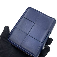Load image into Gallery viewer, Bottega Veneta Maxi INTRECCIATO Cassette Bifold Wallet Small Navy/Red701458 Leather