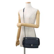 将图像加载到图库查看器中,CHANEL Chain Shoulder Bag Navy Lambskin