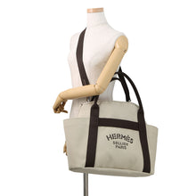 将图像加载到图库查看器中,HERMES Sucked Pansage Groom Beige・Sabour/Feu Toile Chevrons Canvas