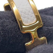 Load image into Gallery viewer, HERMES Olymp Earrings White Epsom Gold Plated